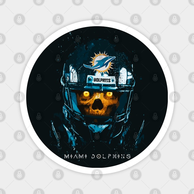 Miami dolphins skull Magnet by strong chinese girl